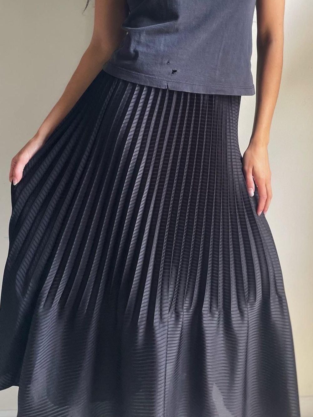 Ophelia Roe Gothic Pleated Maxi Skirt